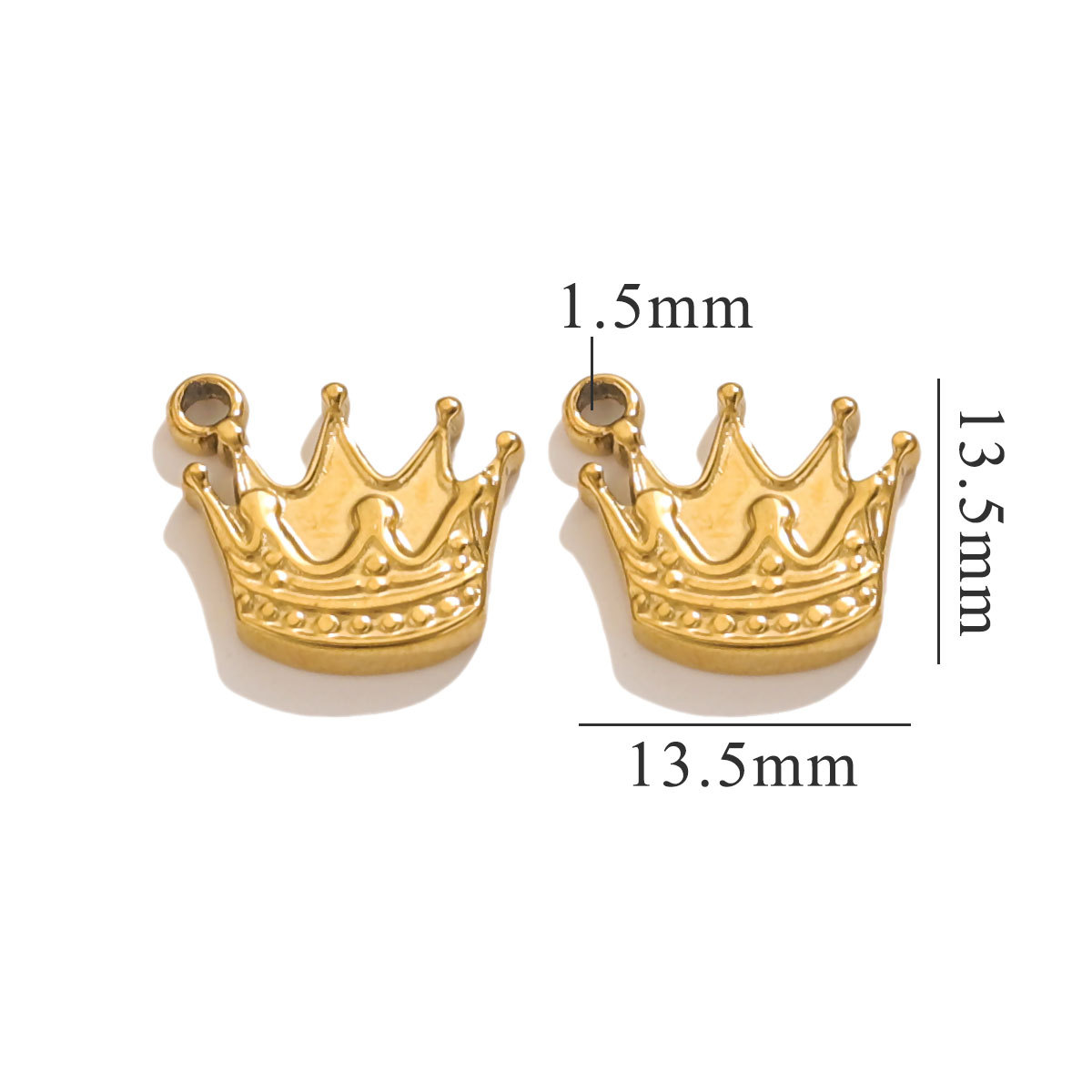 Gold color / 1 Piece Simple Retro Style Cartoon Crown Shape Stainless Steel  Gold Color Women's Pendant Picture12